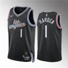 Men and  Youth  Clippers #1 James Harden  city jersey black