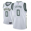 Men and  Youth Damian Lillard  Bucks 0 jersey association Edition Jersey white