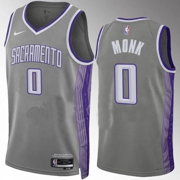 Men and  Youth Malik Monk kings 0 city  jersey gray