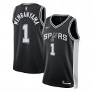 Men and  Youth   Spurs #1 Victor Wembanyama icon Jersey black