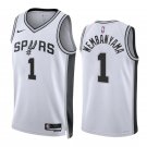 Men and  Youth   Spurs #1 Victor Wembanyama association Jersey white