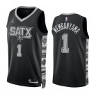 Men and  Youth   Spurs #1 Victor Wembanyama statement Jersey black
