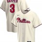 Men and Youth bryce harper phillies 3 Jersey cream