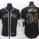 Men and  Youth  David Ortiz Boston Red sox golden edition jersey black