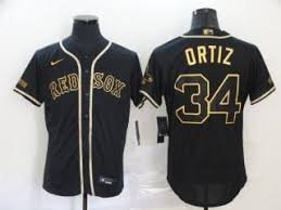 Men and  Youth  David Ortiz Boston Red sox golden edition jersey black