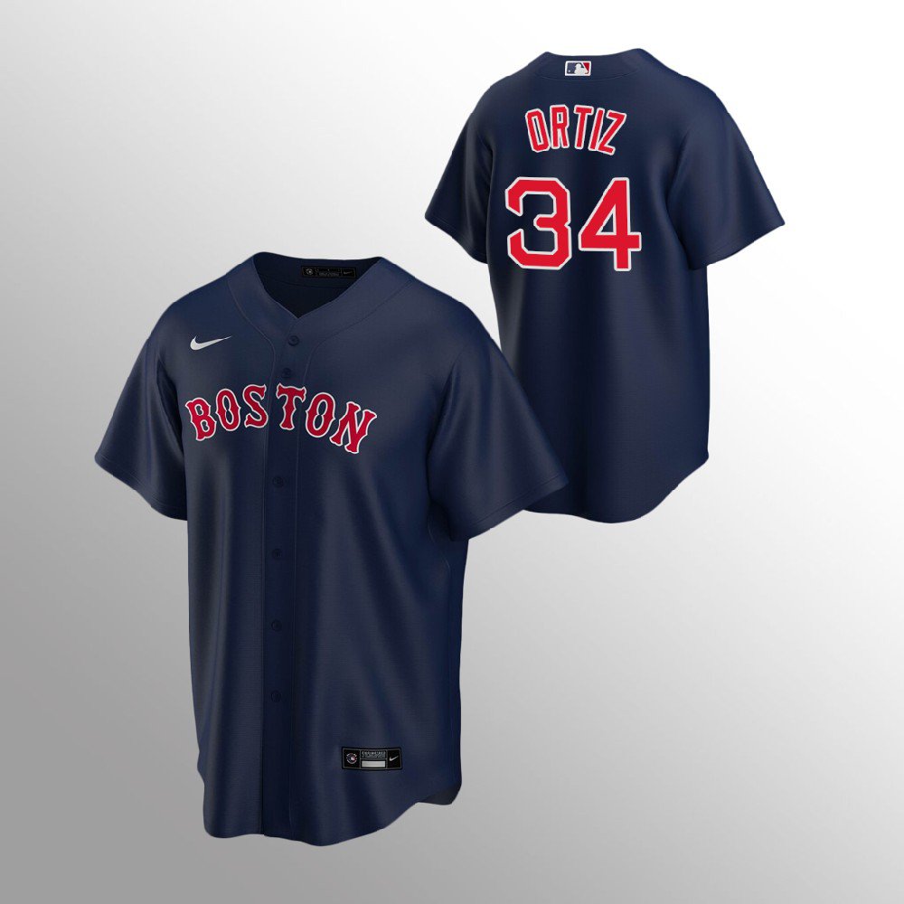 Men and  Youth   David Ortiz Boston Red sox alternate jersey blue