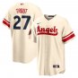 Men and Youth  Mike Trout LA Angels 27 city connect jersey cream