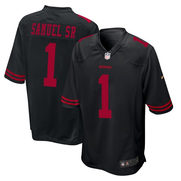 Men and Youth  deebo samuel jr 49ers 1  jersey black