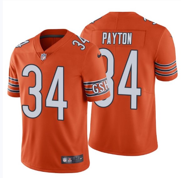 Men and Youth Walter Payton bears 34  Jersey orange