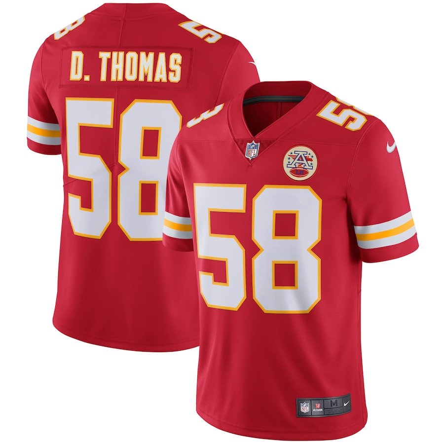 Men and Youth derrick thomas chiefs 58 game Jersey red