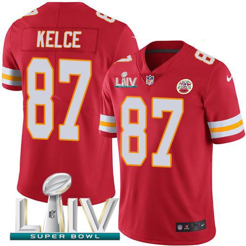 Men and Youth Travis Kelce chiefs 87 super bowl Jersey red