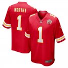 Men and Youth xavier worthy chiefs 1  game Jersey red