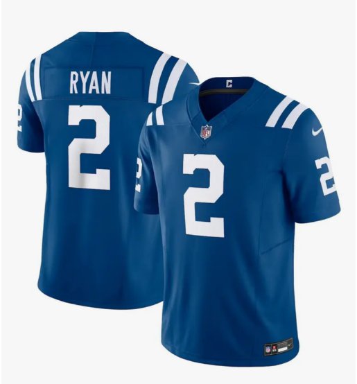 Men and Youth Matt Ryan colts 2 football Jersey blue