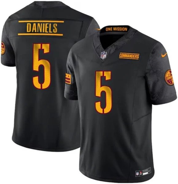 Men and Youth Jayden Daniels commanders 5 football Jersey black