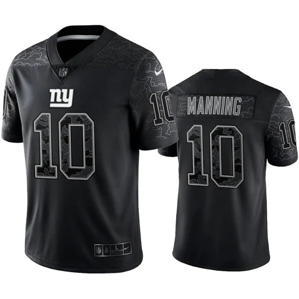 Men and Youth Eli Manning giants 10 reflective  jersey black