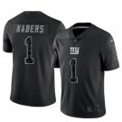 Men and Youth Malik Nabers   giants 1 reflective jersey black