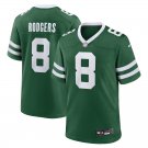 Men and Youth Aaron Rodgers jets 8  game jersey green