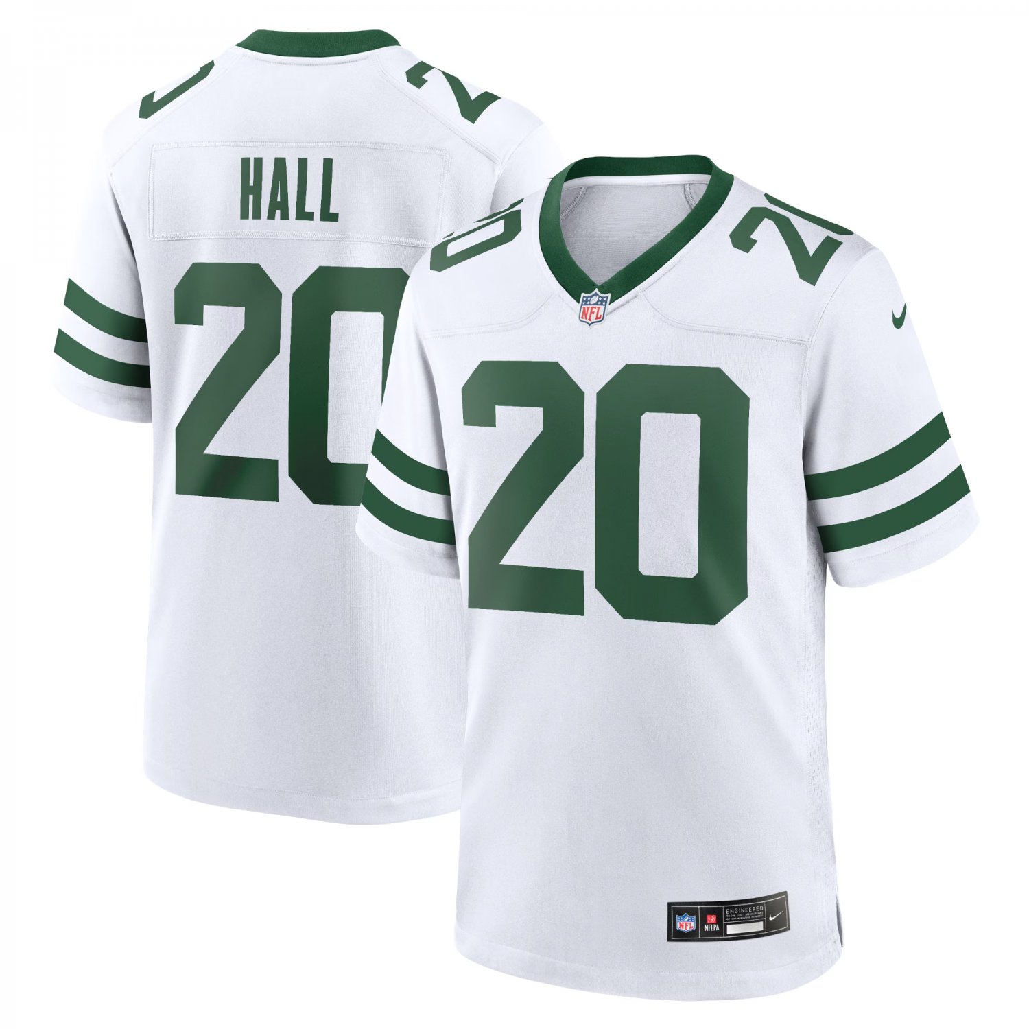 Men and Youth Breece Hall jets 20  game jersey white