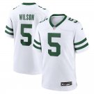 Men and Youth Garrett Wilson jets 5  game jersey white