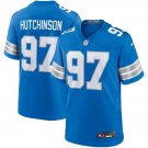 Men and Youth aidan hutchinson Lions 97 game  jersey blue