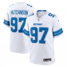 Men and Youth aidan hutchinson Lions 97 game  jersey white