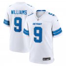 Men and Youth Jameson Williams Lions 9 game  jersey white