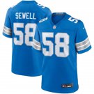 Men and Youth penei sewell jersey Lions 58 game  jersey blue