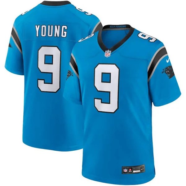 Men and Youth Bryce young  panthers 9 game  jersey blue