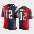 Men's Tom Brady Patriots and Buccaneer split   jersey
