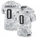 Men and Youth Christian Gonzalez patriots 0 salute to service  jersey camo