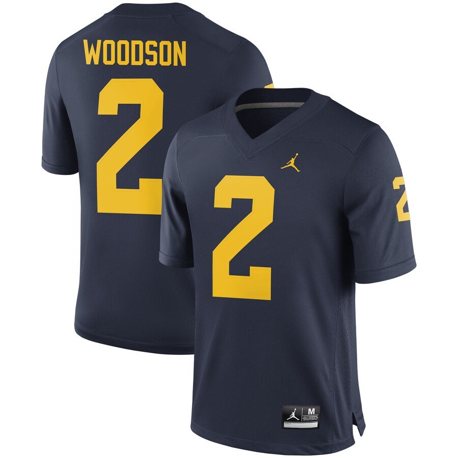 Men's charles woodson michigan Wolverines 2 jersey navy blue