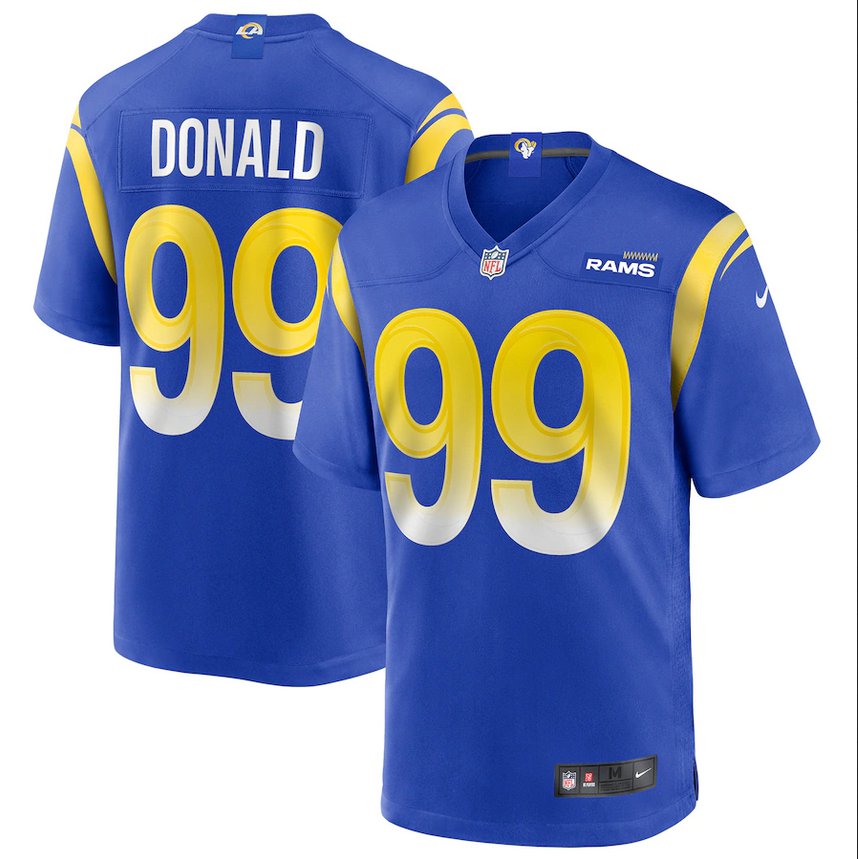 Men and Youth Aaron Donald Rams color rush  jersey blue