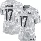 Men and Youth puka nacua Rams 17 salute to service  jersey arctic camo