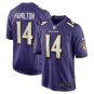 Men and Youth kyle hamilton Balimore Ravens 14 game jersey purple