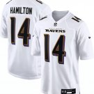 Men and Youth kyle hamilton Balimore Ravens 14 game jersey white