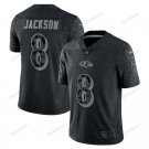 Men and Youth  Lamar Jackson  Ravens  8 reflective  jersey black