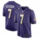 Men and Youth Rashod Bateman Ravens 7 Game jersey purple
