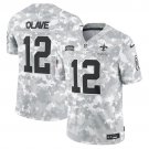 Men and Youth  Chris Olave   saints 12 salute to service jersey arctic camo
