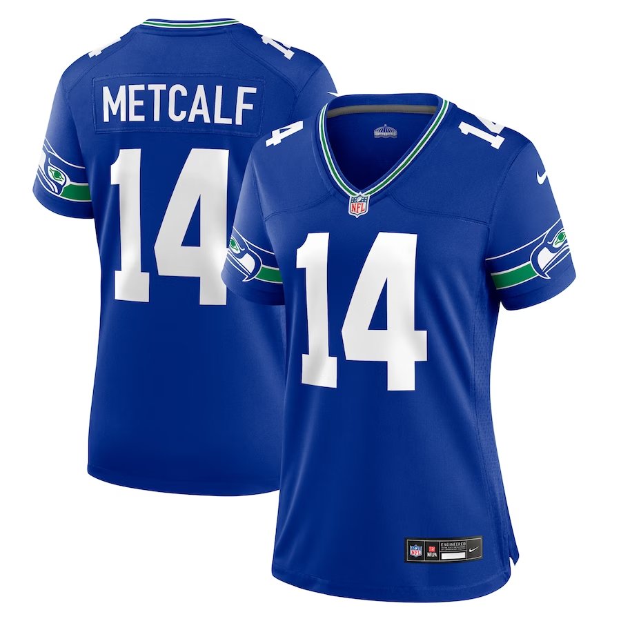 women's dk metcalf seahawks 14  game jersey blue