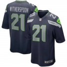 Men and Youth Devon Witherspoon seahawks 21 football jersey navy blue