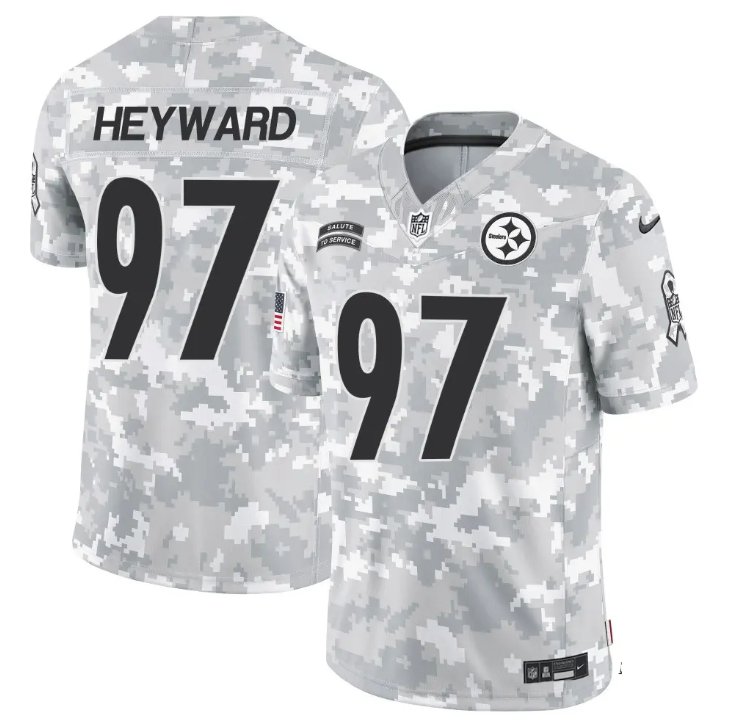 Men and Youth cameron cam heyward steelers 97 salute to service jersey camo