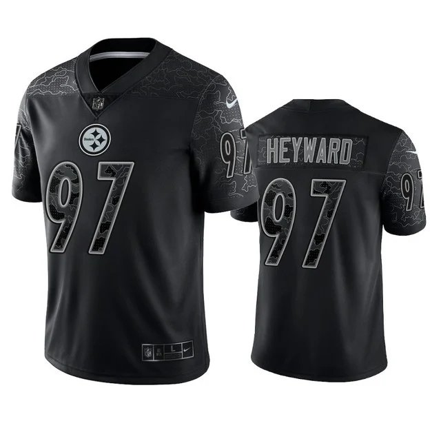 Men and Youth cameron cam heyward steelers 97 reflective jersey black