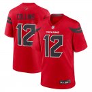 Men and Youth nico collins texans 12 game Jersey red