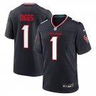 Men and Youth Stefon Diggs texans 1 game Jersey black