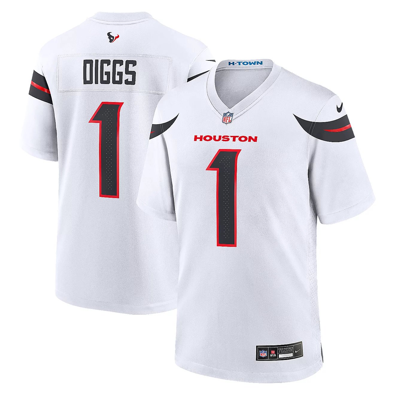 Men and Youth Stefon Diggs texans 1 game Jersey white
