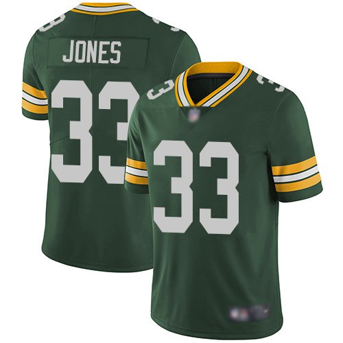 Men and Youth  Aaron Jones packers 33  game Jersey green
