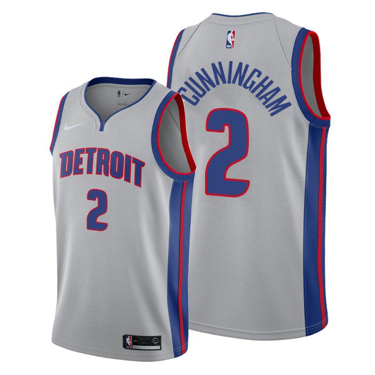 Men  Youth Cade Cunningham piston 2 statement jersey grey