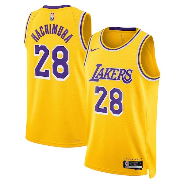 Men and  Youth  rui hachimura lakers 28 icon Jersey gold