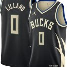 Men and  Youth Damian Lillard  Bucks 0  Jersey black