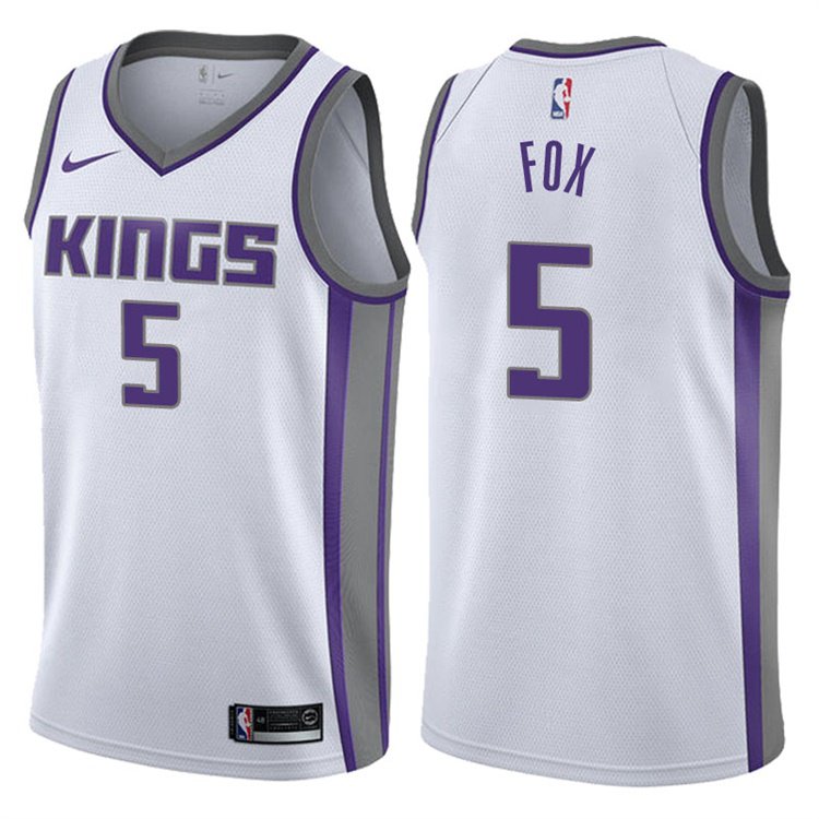 Men and  Youth  De'Aaron Fox  kings 5 association jersey white